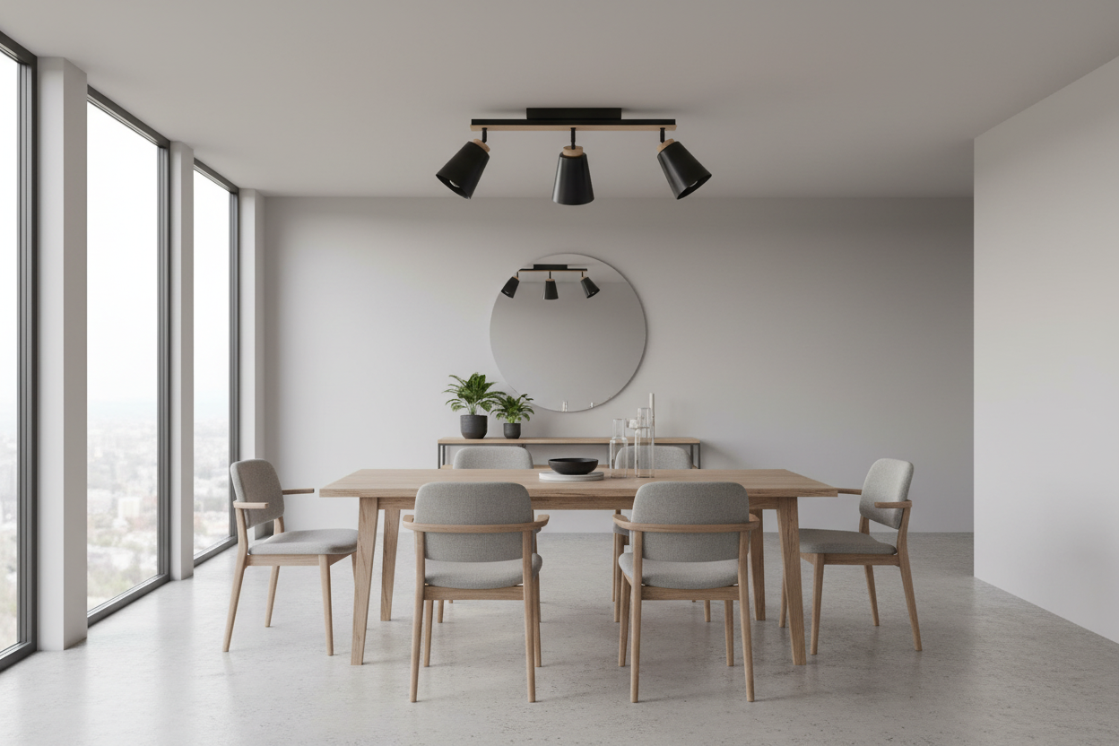 Deckenleuchte Voyage 3 in Schwarz im modernen Esszimmer