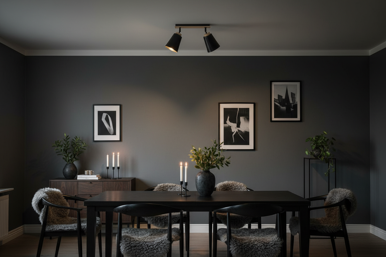 Deckenleuchte Voyage 2 in Schwarz, 2-flammig im Raum