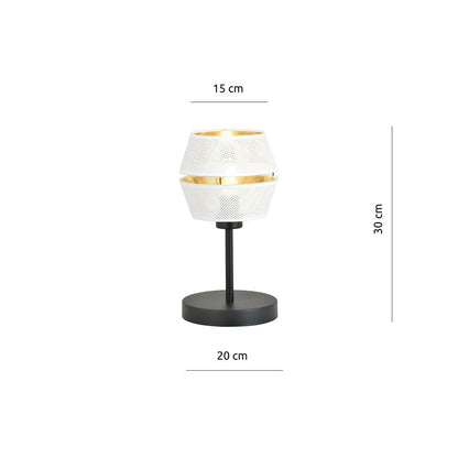 Tischlampe Charm LN in Schwarz, Weiß, Gold, 1-flammig