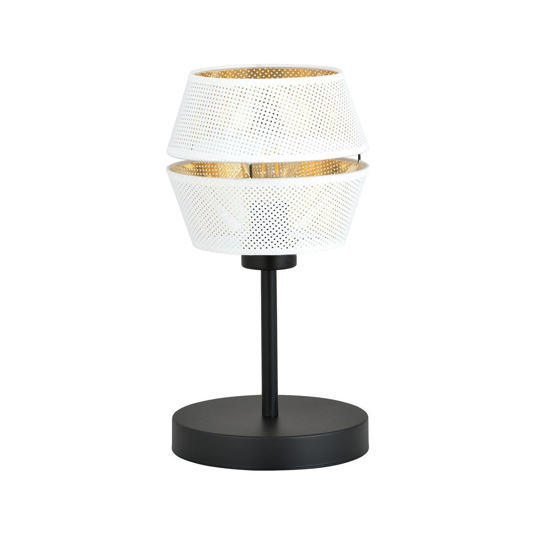 Tischlampe Charm LN in Schwarz, Weiß, Gold, 1-flammig