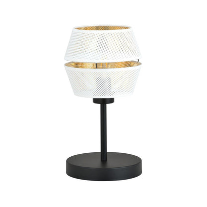 Tischlampe Charm LN in Schwarz, Weiß, Gold, 1-flammig