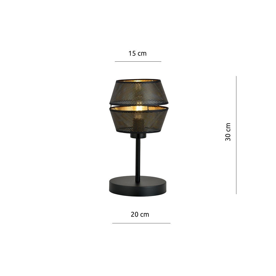 Tischlampe Charm LN in Schwarz, Gold, 1-flammig