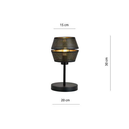 Tischlampe Charm LN in Schwarz, Gold, 1-flammig