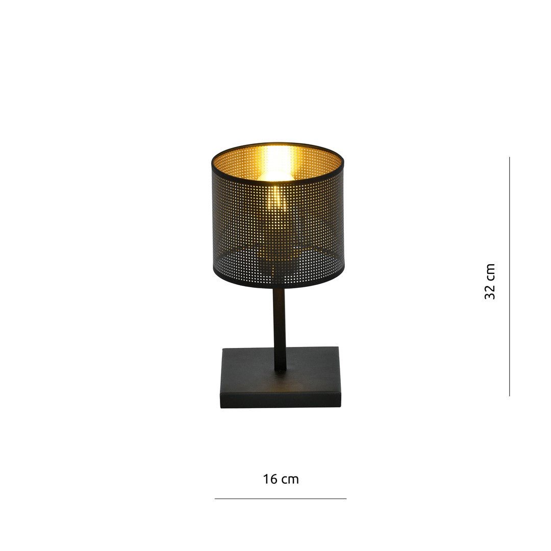 Tischlampe Ember Ln1 in Schwarz, Gold, 1-flammig