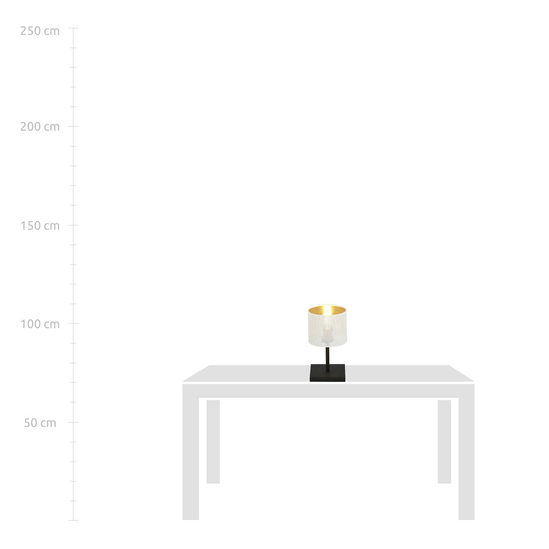 Tischlampe Ember Ln1 in Schwarz, Weiß, Gold, 1-flammig