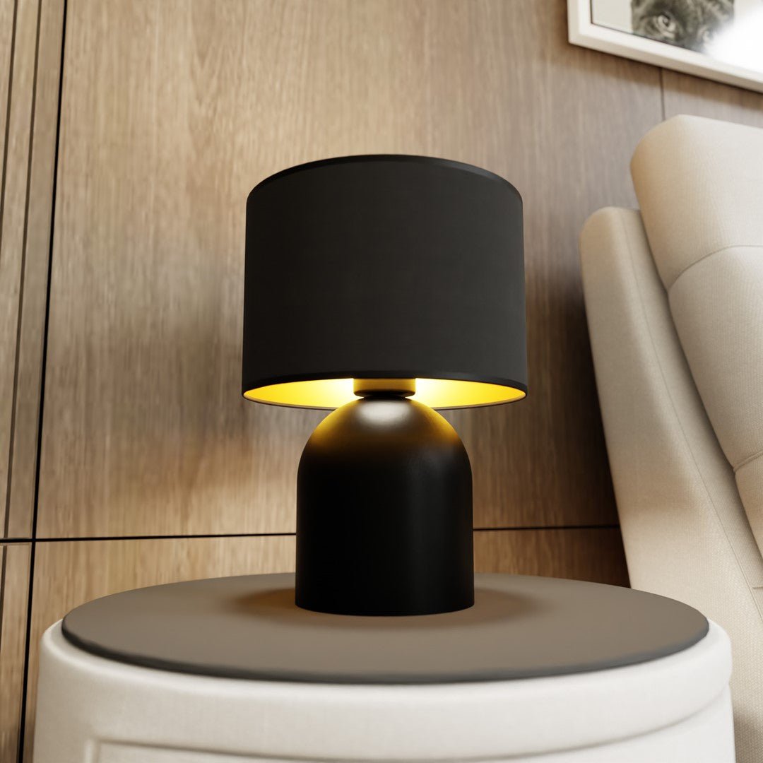 Tischlampe Glade in Schwarz, Gold, 1-flammig