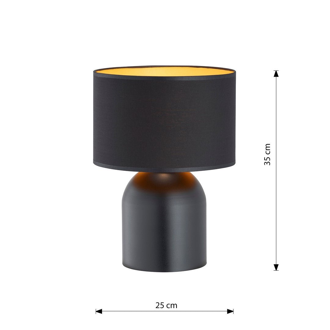 Tischlampe Glade in Schwarz, Gold, 1-flammig