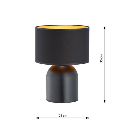 Tischlampe Glade in Schwarz, Gold, 1-flammig