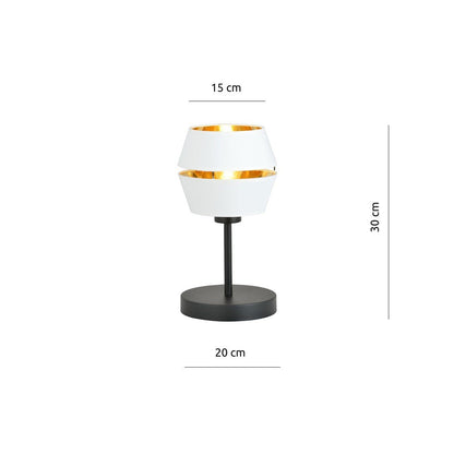 Tischlampe Harmony LN in Schwarz, Weiß, Gold, 1-flammig