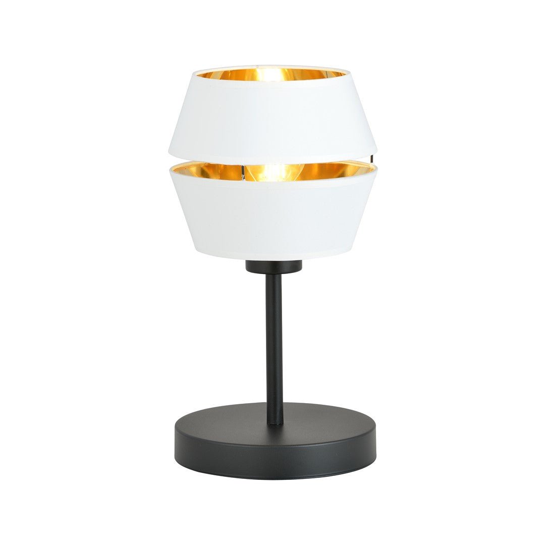 Tischlampe Harmony LN in Schwarz, Weiß, Gold, 1-flammig