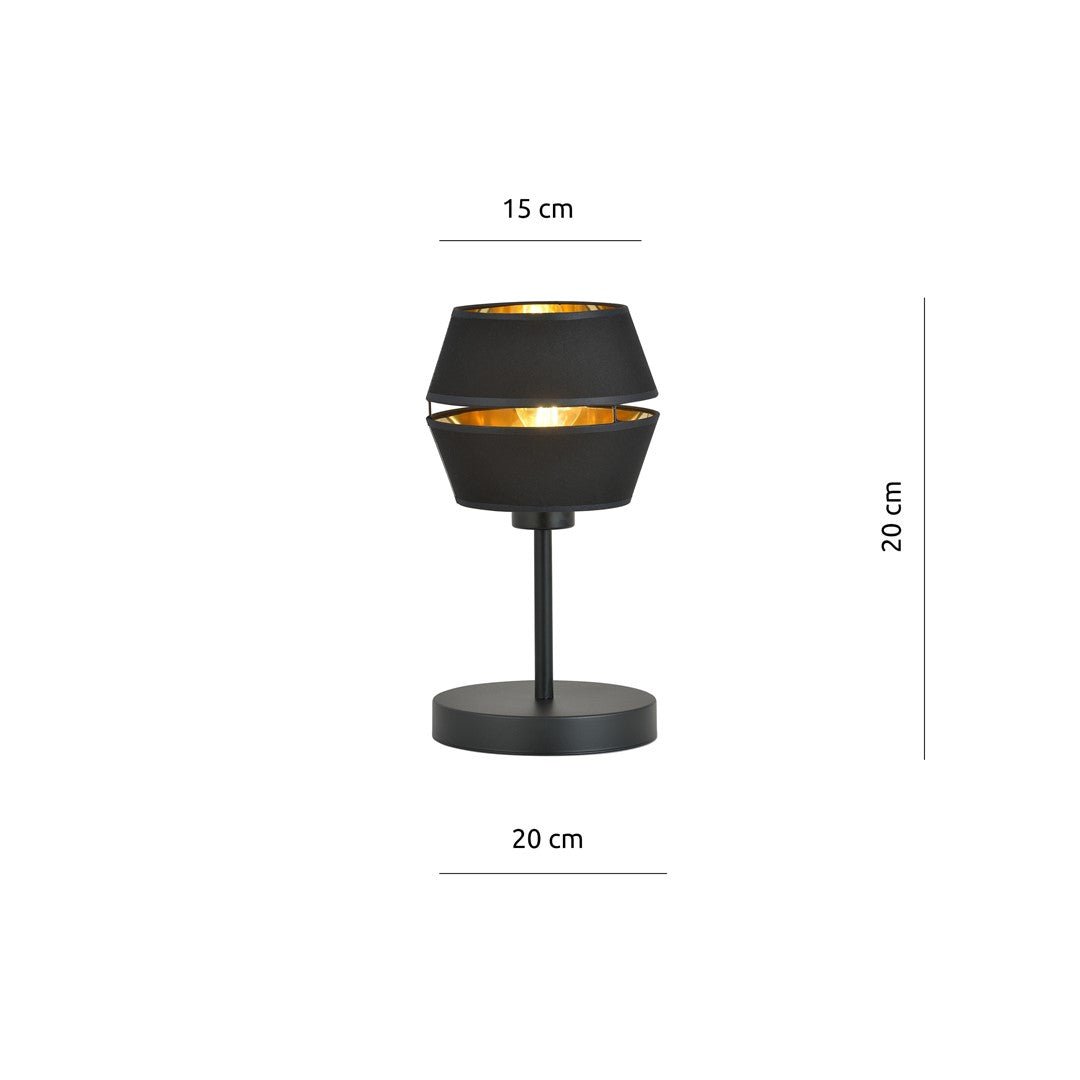 Tischlampe Harmony LN in Schwarz, Gold, 1-flammig