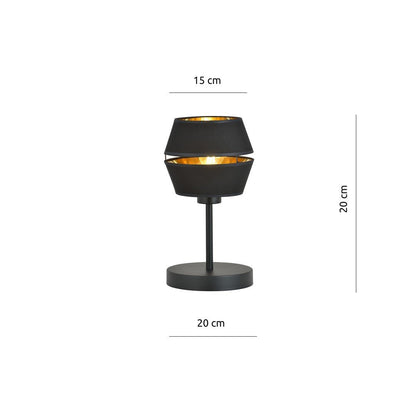 Tischlampe Harmony LN in Schwarz, Gold, 1-flammig