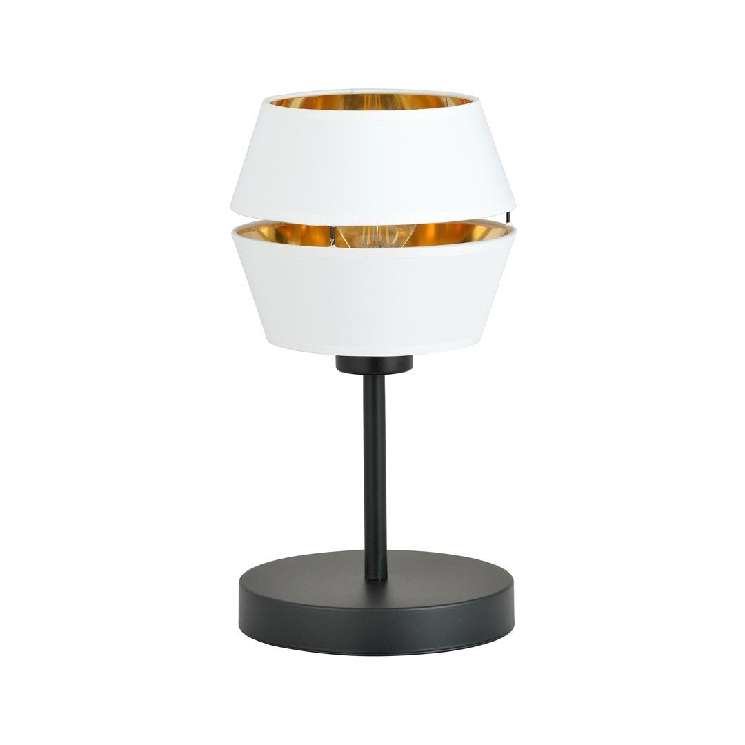 Tischlampe Harmony LN in Schwarz, Weiß, Gold, 1-flammig