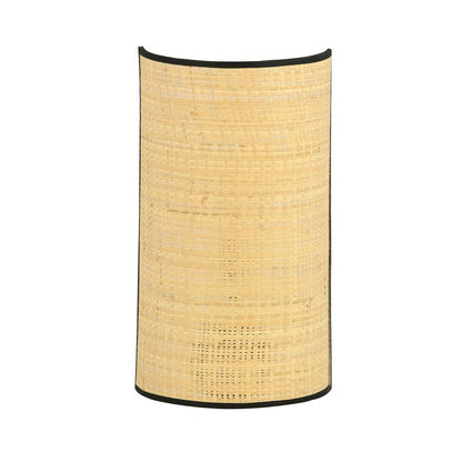 Wandleuchte Edge K1 in Schwarz, Rattan, 1-flammig