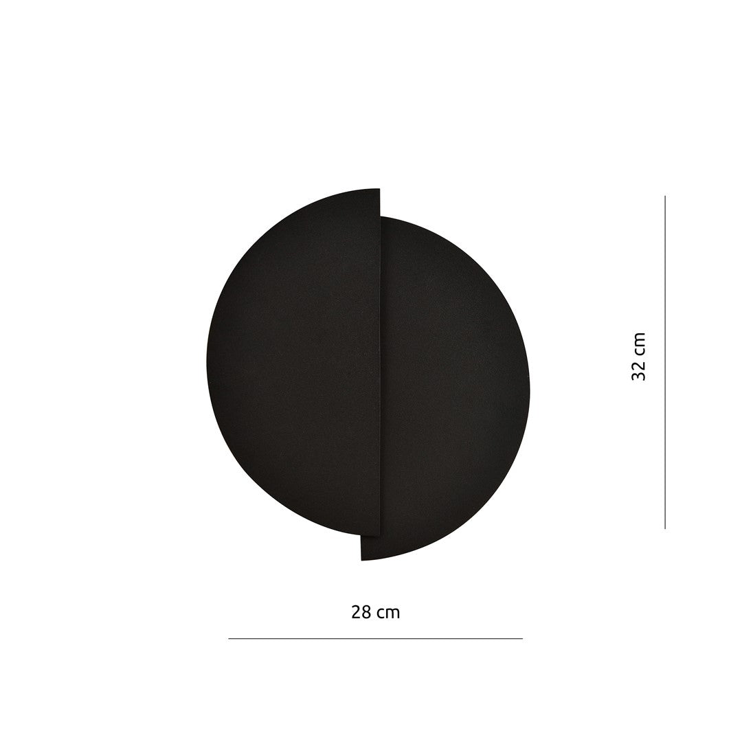 Wandleuchte Sculpt 9 in Schwarz, 1-flammig
